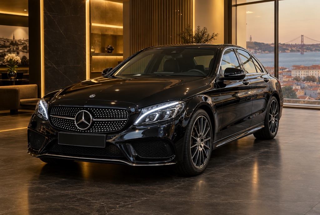 Mercedes-Benz C 220 d preto, frente